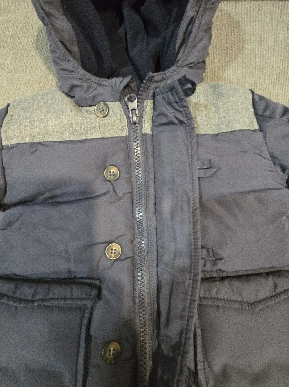 Kids Starting Out Navy Puffer Coat with Hood